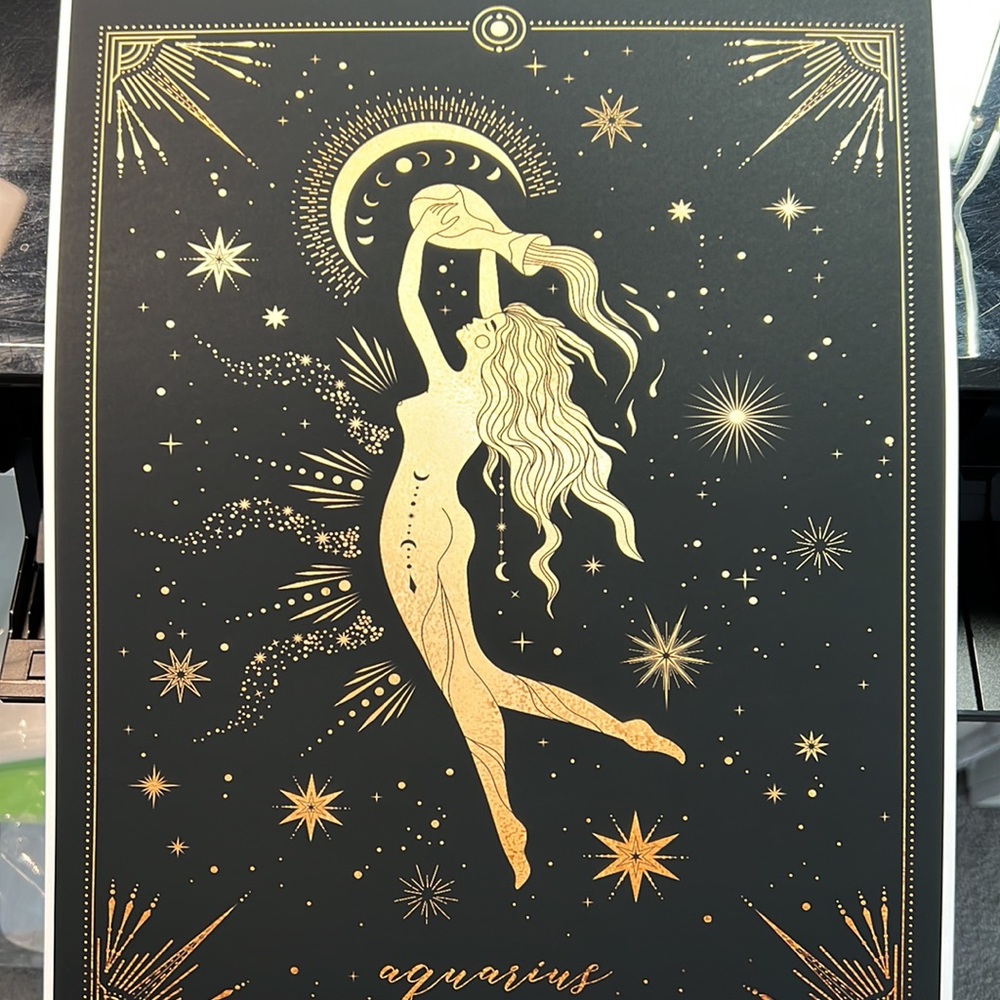 Aquarius Wall Art Celestial Zodiac Horoscope Illustration Print Poster Unframed - Picture 14 of 16